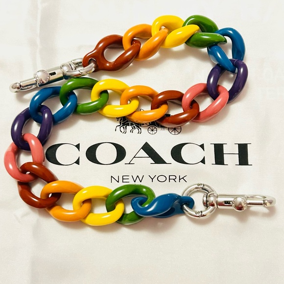 Coach Accessories - NWOT Coach Rainbow Bag Strap/ Swag Bag Charm/ Keychain